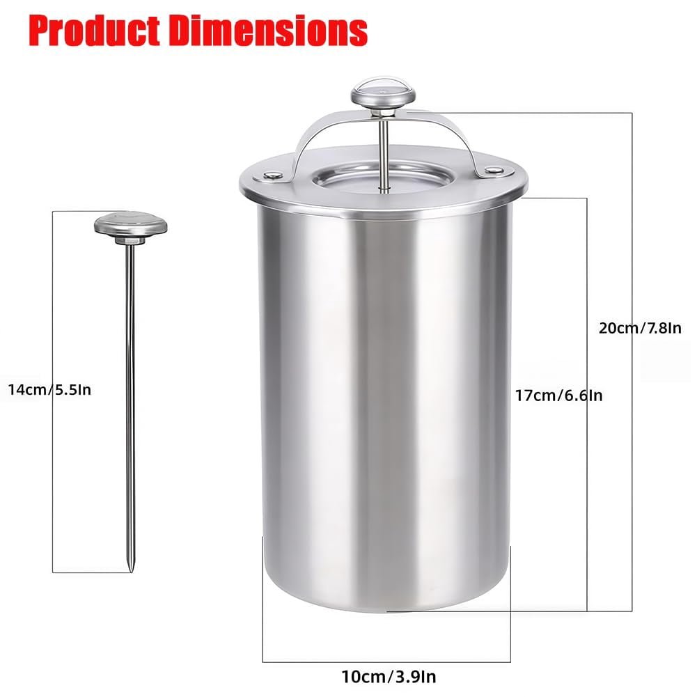 Stainless Steel Ham Maker and Deli Meat Press with Thermometer, for Homemade Lunch Meat