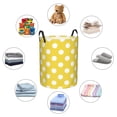 thumbnail image 4 of Goofa Yellow And White Polka Dot Printed Circular Hamper,Laundry Basket with Handles,Storage Baskets Foldable,Large Capacity Laundry Hamper-Small, 4 of 6