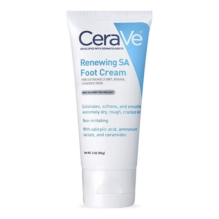 Foot Cream with Salicylic Acid | 3 Ounce | Foot Cream for Dry Cracked Feet | Fragrance Free CeraVe - SA Foot
