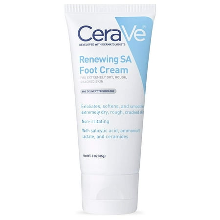 Foot Cream with Salicylic Acid | 3 Ounce | Foot Cream for Dry Cracked Feet | Fragrance Free CeraVe - SA Foot (Best Way To Heal Dry Cracked Feet)