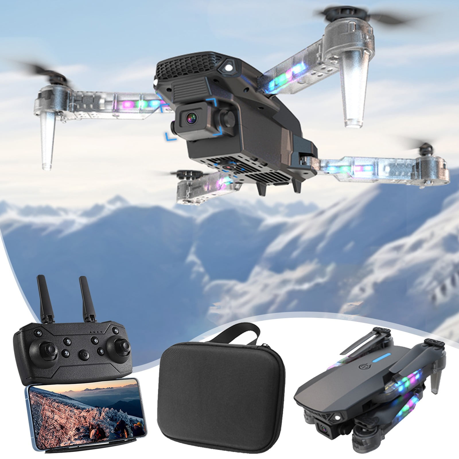 Drone with Camera for Beginners and Kids, Foldable RC Quadcopter with Dual HD Cameras, WiFi FPV Live Video, Altitude Hold