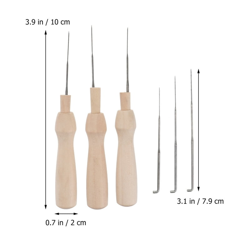 60pcs Felting Needles Set 3 Sizes Wool Felt Tools Felting Starter Kit with 3 Wooden Handles and 3 Clear Storage Bottles, Size: 5.51 x 3.35 x 1.18