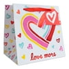 WAY TO CELEBRATE! Multi-color Heart Valentine's Day Square Luv More Cub Gift Bag