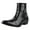 Black Croco, variant on Mens Genuine Leather Ankle Boots Side Zipper Mens Dress Boots, Black