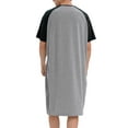 thumbnail image 6 of Youloveit Men’s Pajamas Short Sleeve T-shirt Style Sleep Shirt Colorblock Big&Tall Men's Nightshirt Nightwear Comfy Robe Kaftan Nightgown,up to size 3XL, 6 of 6