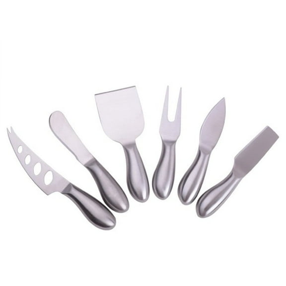 Casewin Cheese Knife Set â Wide Handle, Stainless Steel Blade, Spreader, Slicer, Fork, 6 Pcs Knives, Spatula for Charcuterie Board