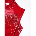 thumbnail image 6 of YIZYIF Kids Girls Ballet Dance Jumpsuit Sleeveless Rhinestone Gymnastics Leotard Figure Skating Unitard Costume Burgundy 16, 6 of 7