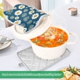 thumbnail image 3 of Yayeee Pot Holders Kitchen Heat Resistant with Pockets 7"x9.8" Cotton Oven Cooking Hot Pads, Green Daisy Pattern, 3 of 7