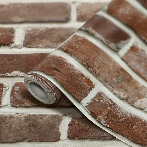 Teacher Created Resources Peel and Stick Decorative Paper Roll, 17-1/2" x 10 ft, Red Brick