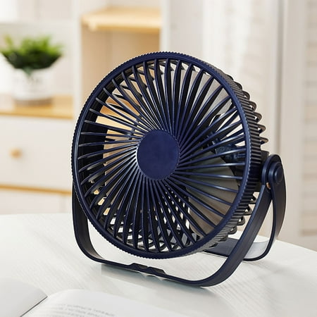 

Luxcidy Desktop Fan Dark Blue Quiet Brushless Turbine Mini Electric Fan Wall Mounted Usb 3-in-1 Portable Small Electric Fan