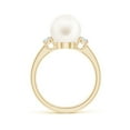 thumbnail image 2 of ANGARA Freshwater Cultured Pearl Three Stone Ring with Diamonds in 14K Yellow Gold for Women | June Birthstone, Birthday, Anniversary, Jewelry Gift for Women | Pearl Ring, 2 of 9