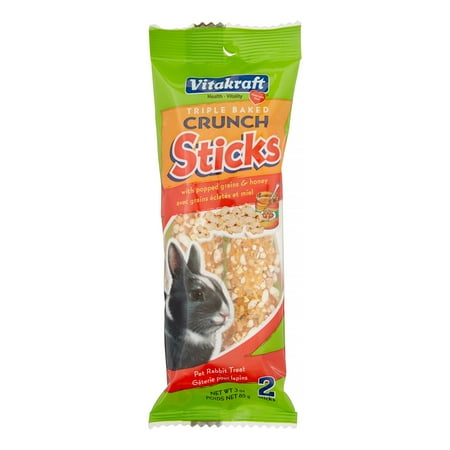 UPC: 0051233257556 | Vitakraft Rabbit Crunch Sticks w/Popped Grains & Honey Treat Sticks 2pk 3 oz.