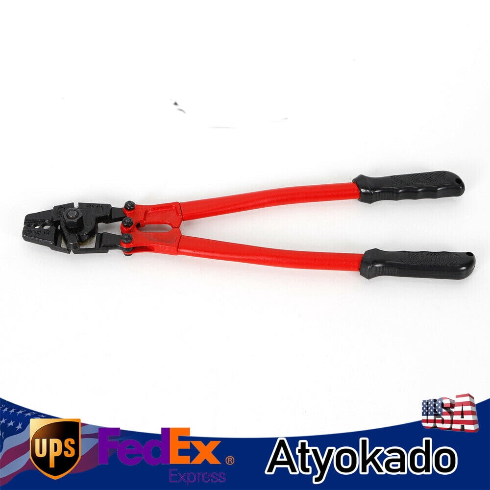 FETCOI Wire Rope Hand Crimper Tool,1/8" Hand Swager Swaging Tool Crimping Tool Steel Wire Rope Cable Cutter Crimper
