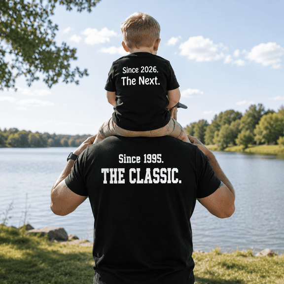 Personalized The Classic The Next Matching Dad Son Shirts, Custom Year Father Son Matching Outfit, Dad and Kid Tee, New Dad Gift, Father Birthday Gift
