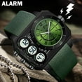 thumbnail image 6 of Findtime Big Face Watch for Men Square Large Face Cool Mens Watches with Three Time Zone Countdown Alarm LED Stopwatch Unique Cool Wristwatch, 6 of 8