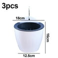 thumbnail image 2 of Wall Mounted Plastic Hanging Self Watering Planter Pot, Small Flower Cactus Herbs Plant Container Wall Planter - white, 2 of 6