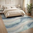 thumbnail image 3 of ODIKA 8'x10' Washable Area Rug Durable, Non-Slip Neutral Grey Ocean Inspired Gradient Flowing Shapes Beige Plush for Living Room, Under Sectional, Family, 3 of 7