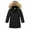 Black, variant on Kids Girls Winter Hooded Down Coat Jacket Padded Overcoat Cute Clothing
