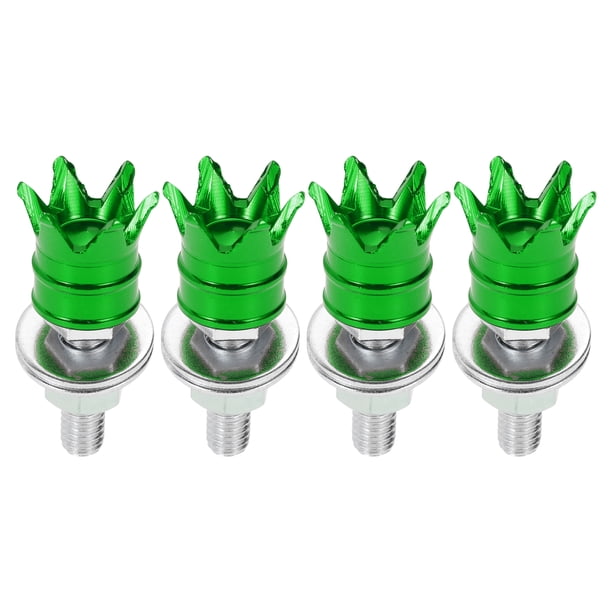 Tornillos de matrícula universales para motocicleta M6 de Unique Bargains, cubiertas de 40 mm, kit de tornos de matrícula antirrobo de aleación de aluminio verde, 4 piezas