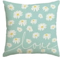 thumbnail image 2 of Yoyauz 18'' x 18'' Spring Floral Throw Pillow Cover - 'Hello Spring' Rustic Botanical Floral Pillowcase, Farmhouse Country Summer Decorative Cushion Case for Couch, Sofa, Home, Outdoor, 2 of 5