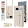 thumbnail image 2 of for Google Pixel 7 Case with Card Holder for Women,Pixel 7 Phone Case Wallet with Strap Credit Card Slots Crossbody with Kickstand Zipper Shockproof Case for Pixel 7 - Warm White, 2 of 13