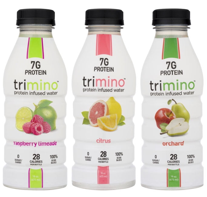 Trimino Protein Infused Water, Natural Variety Pack, 16 Fl Oz, 12 Ct