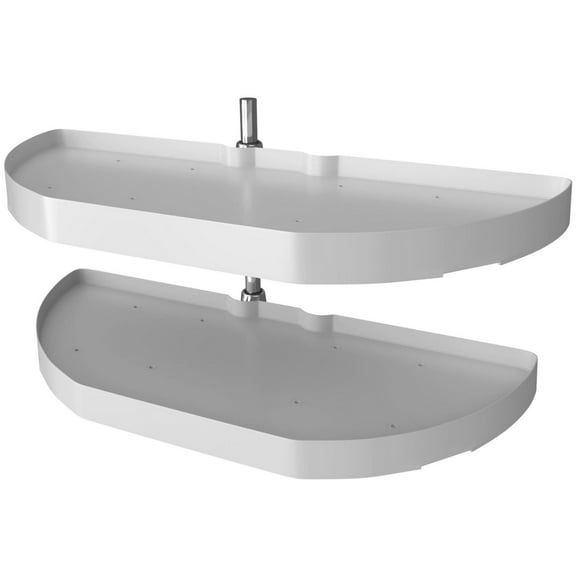 Rev-A-Shelf 6862-31-570 Ras Polymer Double 2 Tier 31" Half Moon Pivot Lazy Susan - White
