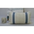 thumbnail image 4 of HomeRoots 482232 10 x 14 x 24 in. Cream & Light Blue Handmade Nubby Texture Throw Pillow with Fringe, 4 of 5