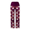 thumbnail image 3 of XIMIN Women Yoga Trousers Halloween Pajamas Pumpkin Print Pajamas Cute and Fun Women's Pajamas Casual Drawstring Pants(Purple,XXL), 3 of 6