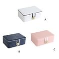 thumbnail image 4 of stanreset Jewelry Box Storage Earrings Organizer Double Layer Ring Case Pendants Fashionable Storing Packaging Container Navy Blue, 4 of 6