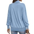 thumbnail image 5 of Sweatshirt for Women Button Down Long Sleeve Tops Lightweight Pullover Casual Tops for Women Workout Tops for Women Comfort Colors Sweatshirt Plus Size Summer Outfits,Sky Blue,2XL, 5 of 7