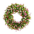 thumbnail image 2 of Artificial Flower Wreath, Spring Summer Decorative Wall Door Hanging, Faux Floral Arrangement for Home Porch Window Wedding Easter Decor, UV Resistant Indoor Outdoor Wreath, 2 of 6