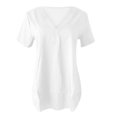 thumbnail image 4 of Njoeus Women's Cotton Short Sleeve T-Shirt Casual Summer V-Neck Tunic Tops Loose Comfy Blouses S-5XL （Available in Plus Size), 4 of 6