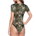 thumbnail image 4 of The Xecao Farm Animals Women's Crew Neck Body Suit, a short-sleeved bodysuit and basic swimsuit, both comfort and style for dating and daily life, 4 of 9