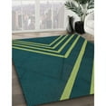 thumbnail image 3 of Ahgly Company Machine Washable Indoor Square Transitional Deep Teal Green Area Rugs, 4' Square, 3 of 7