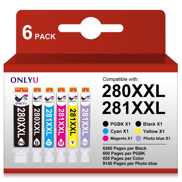 Cartucho de tinta ONLYU compatible con Canon 280 281 PGI-280XXL CLI-281XXL