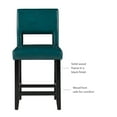 thumbnail image 6 of Linon Jevon 24" Indoor Wood Counter Stool, Aegean Blue Faux Leather, 6 of 13