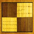 thumbnail image 1 of Ahgly Company Indoor Square Abstract Yellow Contemporary Area Rugs, 4' Square, 1 of 4