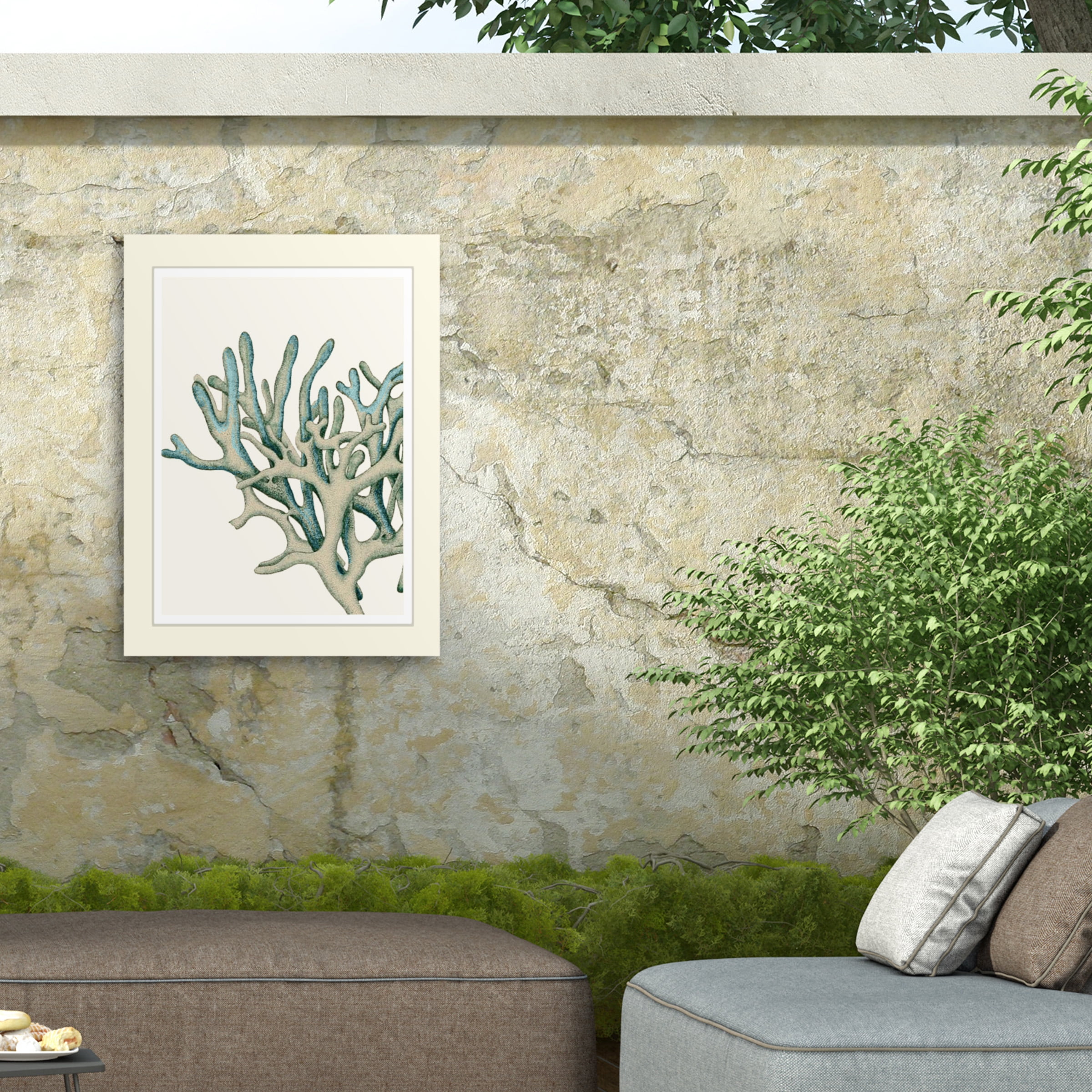 Fab Funky 'Blue Underwater Scenes 1 C' Outdoor Canvas 24x16