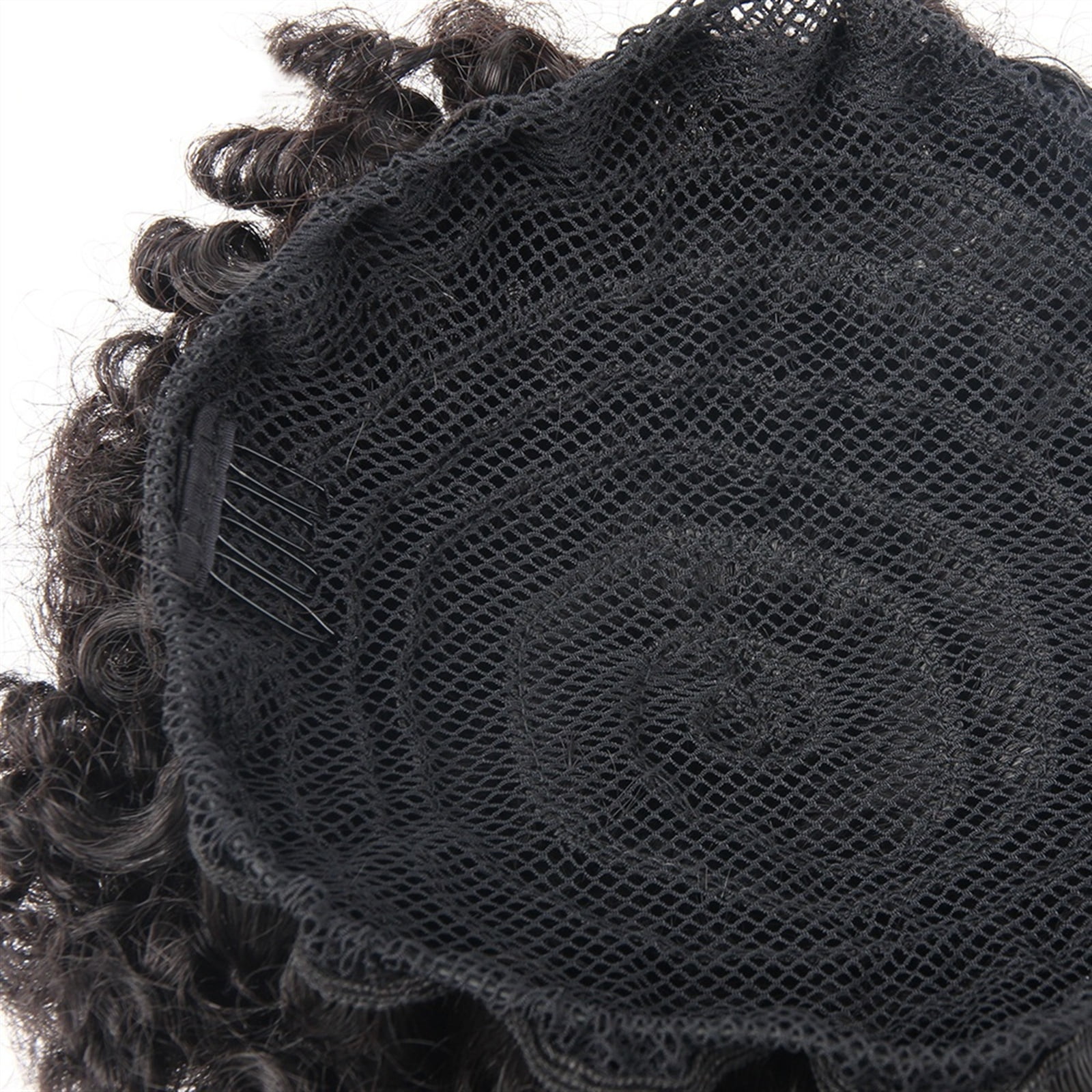 Human Hair Clip In Curly Chignon Bun Hair Piece Extensions Afro Kinky Curly Ponytail Chignon Puff Drawstring Ponytail Natural Black Brazilian Remy