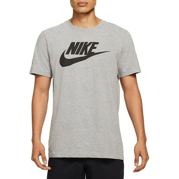 Nike BV0622-063 Men's Gray/Black Short Sleeve Crew Neck Sportswear T-Shirt HY43 (Regular,L)