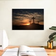 thumbnail image 3 of Elephant Stock Cross Silhouettes Wall Art - Horizontal Canvas Wall Art - Living Room Wall Decor - Religion And Spirituality Canvas - Blue And Orange Decor - 12" x 8", 3 of 8