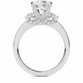thumbnail image 3 of Silvago Jewelry 2.13 Ct Round Moissanite Ring - Engagement Jewelry with Three Stone Prong Set - 14K White Gold Plated Ring - Classic Gift for Her, 3 of 3