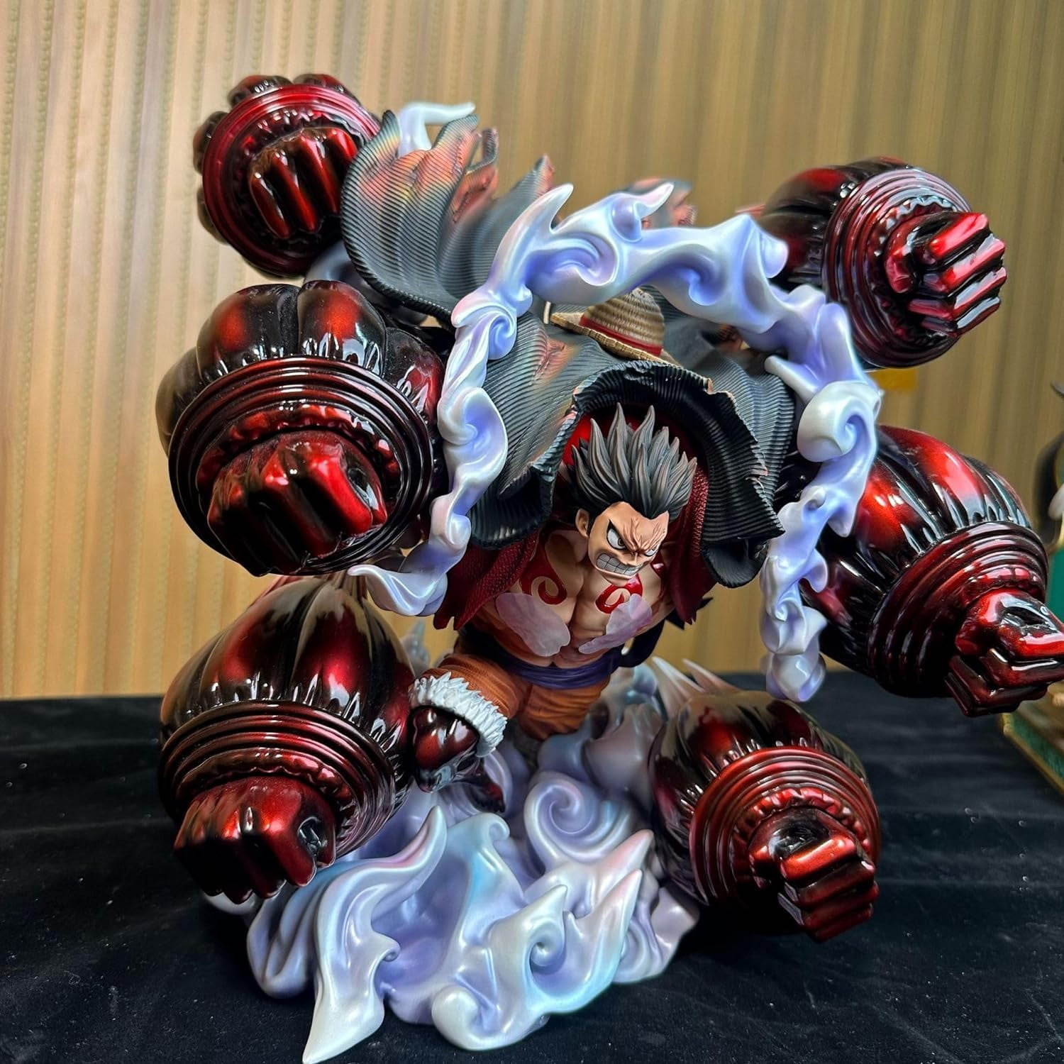 Luffy Figure Fourth Gear Luffy Figures Big Size Luffy Figures Statue PVC Handmade Collectible Model Decoration for Anime Fans (White)