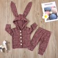 thumbnail image 3 of ibuvkizy Toddler Baby Girl Tank Top Sets Summer Baby Girl Outfits Clothes,Newborn Baby Long Sleeve Cute Ears Tops Hoodie Sweatershirt+Pants Set outfit,Gifts for Her, 3 of 9