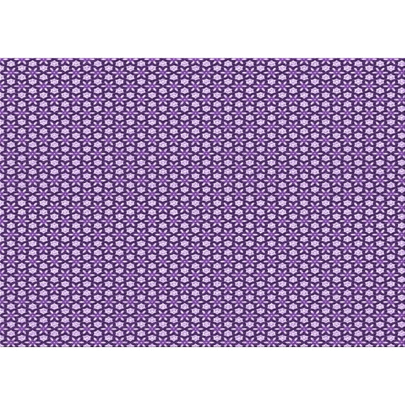 Ahgly Company Machine Washable Indoor Rectangle Transitional Bright Purple Area Rugs, 5' x 7'