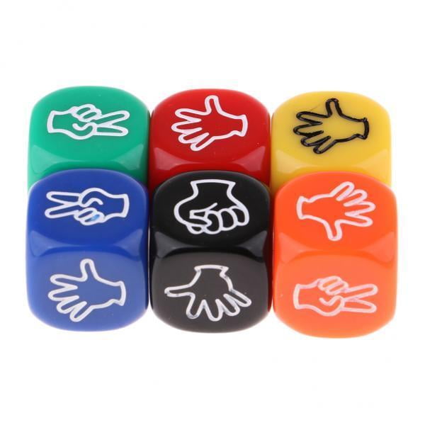 Dados de Tijeras de Papel de Piedra 10x6x Seis Colores para Niños Sunnimix