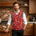thumbnail image 4 of Mens Christmas Sweater Vests Casual Sleeveless V Neck Knit Pullover Fall, 4 of 7