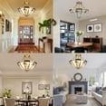 thumbnail image 5 of Flower-Shaped Ceiling Light Fixture Classic Pendant Lamp for Dining Room 60W, 5 of 20