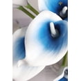 thumbnail image 4 of Mini Artificial Calla Lily 10 Stem Bridal Bouquets Artificial Latex Real Touch Flowers for Home Party Decor (Teal Blue White), 4 of 5